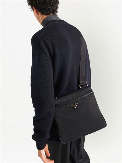 leather messenger bag prada|prada re nylon messenger bag.